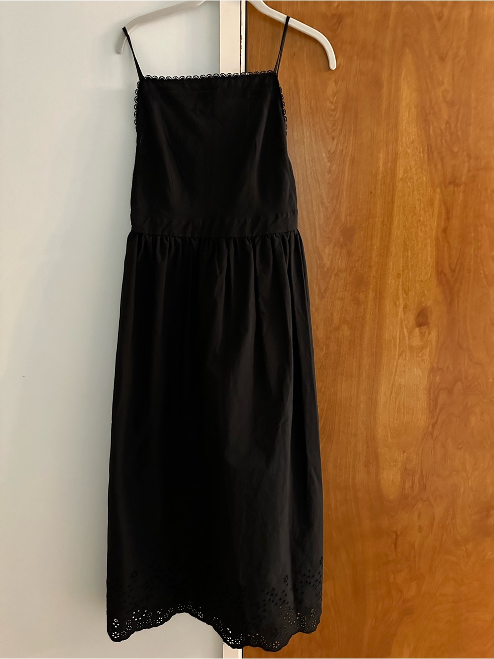 Zara Open back Black Eyelet Embroidery Madi/Maxi  dress